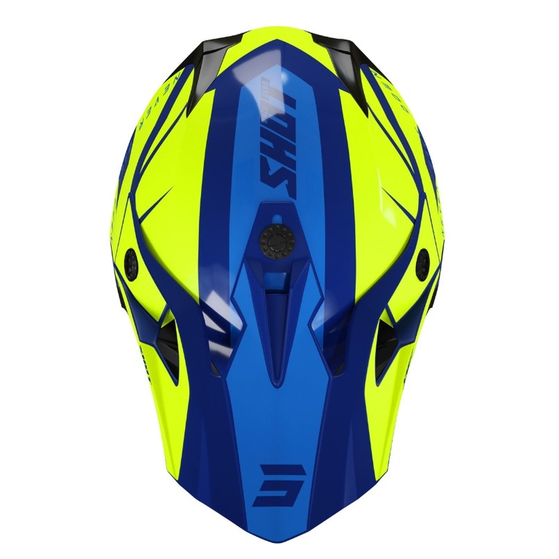 Kinder-Motocross-Helm Shot Pulse Kid Revenge blau-fluo gelb Ausverkauf