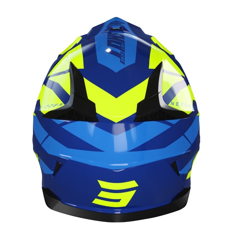 Kinder-Motocross-Helm Shot Pulse Kid Revenge blau-fluo gelb Ausverkauf
