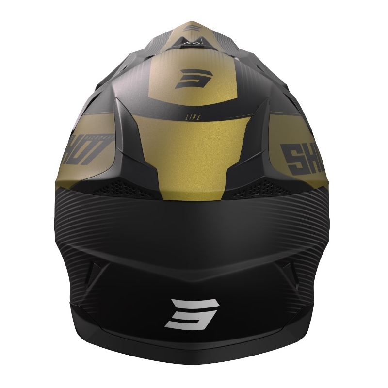 Motocross-Helme Shot Pulse Line grau-gold