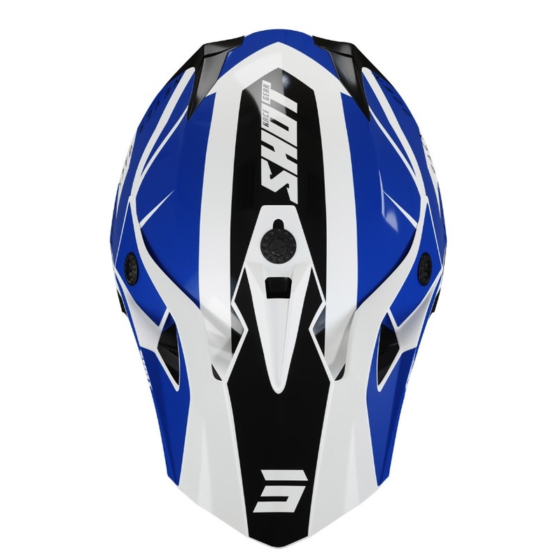 Kinder-Motocross-Helm Shot Pulse Kid Revenge Schwarz-Blau-Weiß Ausverkauf