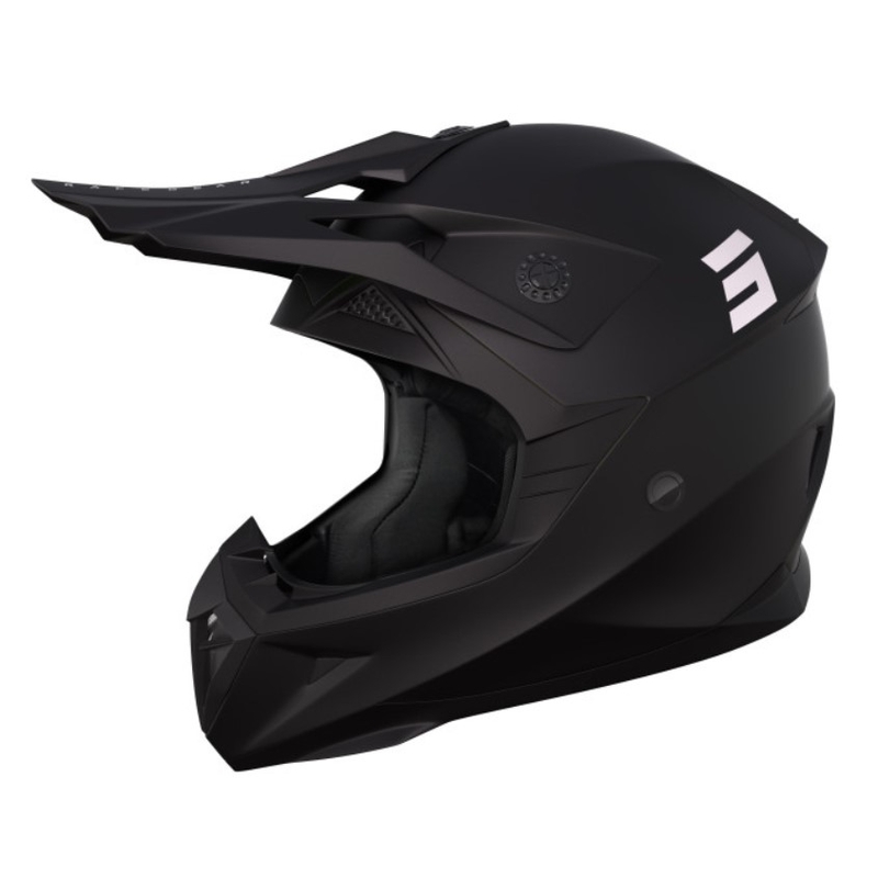 Kinder-Motocross-Helm Shot Pulse Kid Solid Black Matte