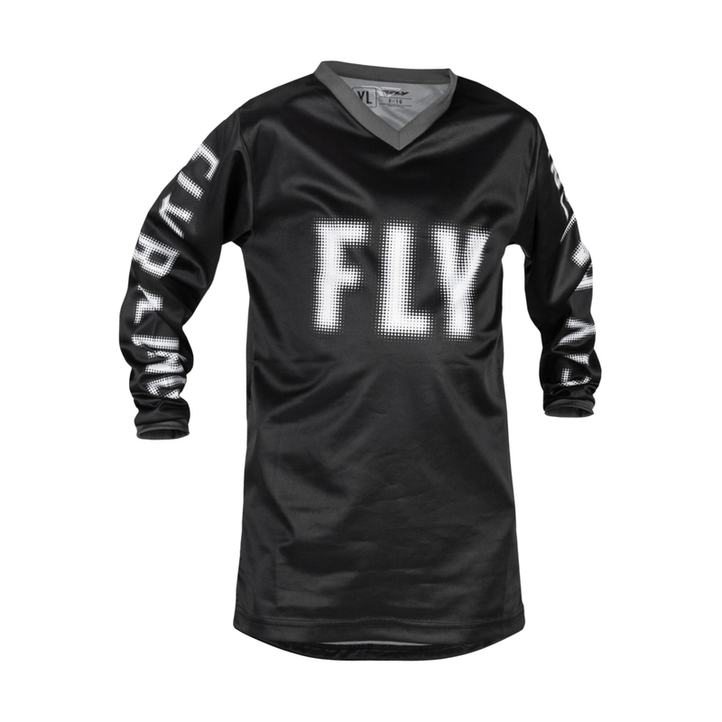 Kinder Motocross Trikot FLY Racing F-16 2023 schwarz und weiß Ausverkauf