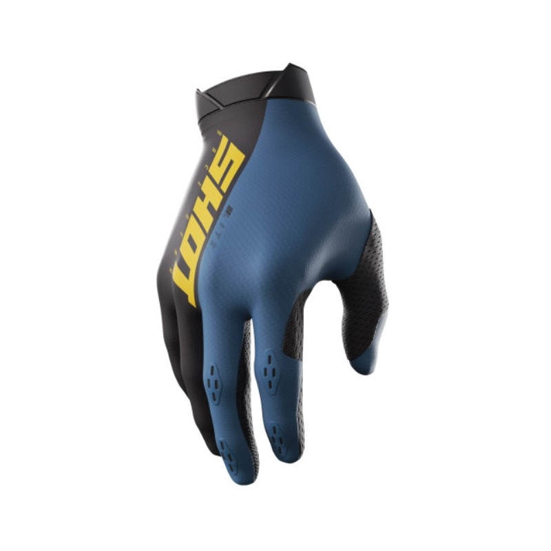 Motocross-Handschuhe Shot Lite schwarz-gelb-blau Ausverkauf