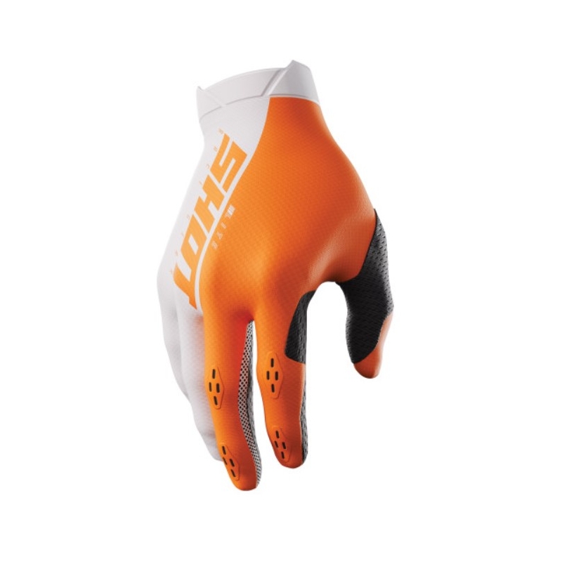 Motocross-Handschuhe Shot Lite weiß-orange Ausverkauf