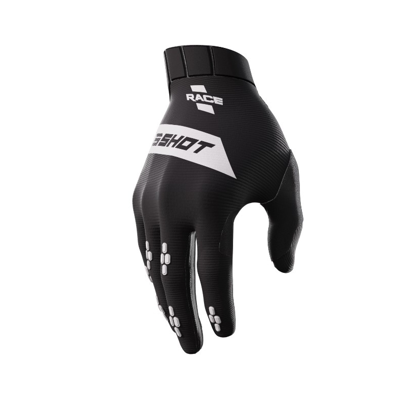 Motocross Handschuhe Shot Race schwarz und weiß Ausverkauf