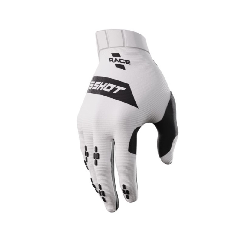 Motocross-Handschuhe Shot Race weiß-schwarz