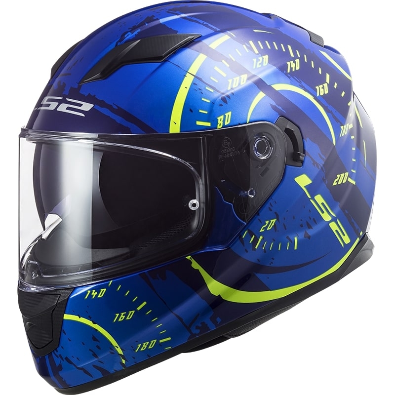 LS2 FF320 Stream EVO Tacho blau-fluo gelb Integral-Motorradhelm
