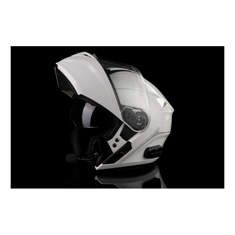 Helm mit Headset SENA Outrush R glänzend weiß