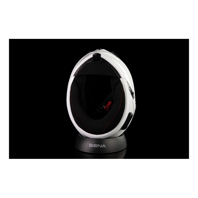 Helm mit Headset SENA Outrush R glänzend weiß