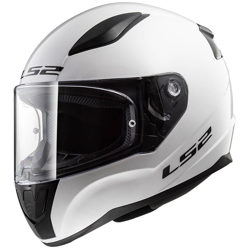 Kinder-Integral-Motorradhelm LS2 FF353 Rapid Mini Single Mono glänzend weiß