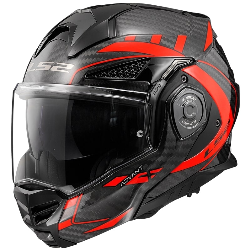 LS2 FF901 Advant X C Future schwarz-fluorroter Motorradhelm zum Aufklappen