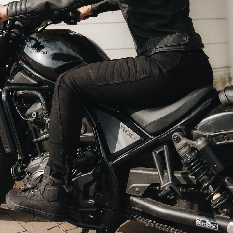 Rebelhorn Ash Schwarze Motorradjeans für Frauen Ausverkauf
