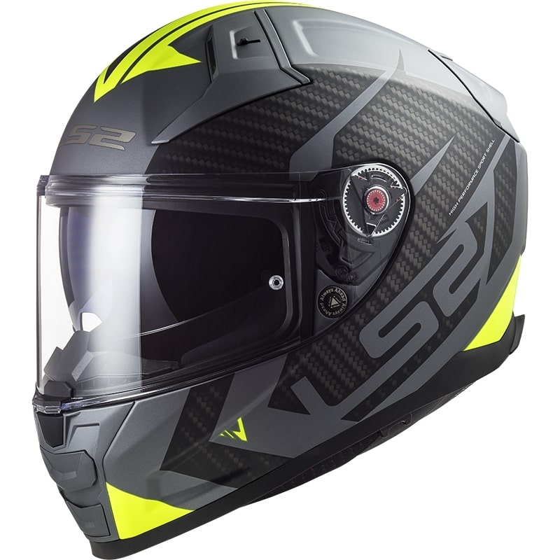 Integralhelm Motorrad LS2 FF811 Vector II Splitter Titan-Fluogelb