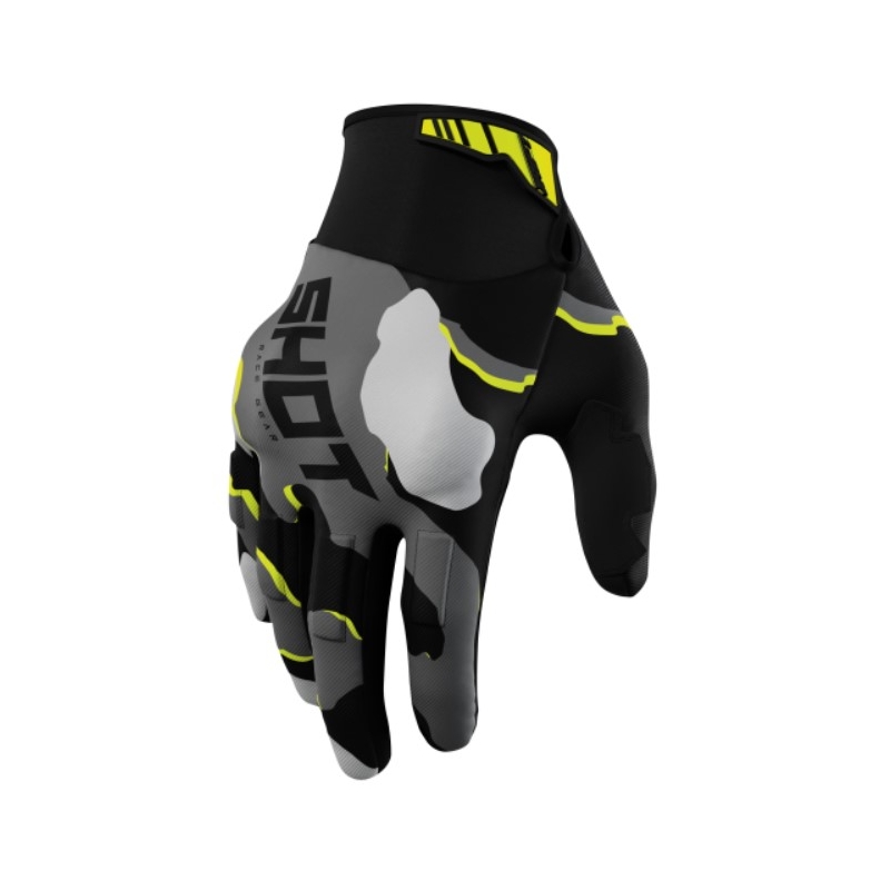 Motocross Handschuhe Shot Drift Camo schwarz-camo-fluo gelb Ausverkauf