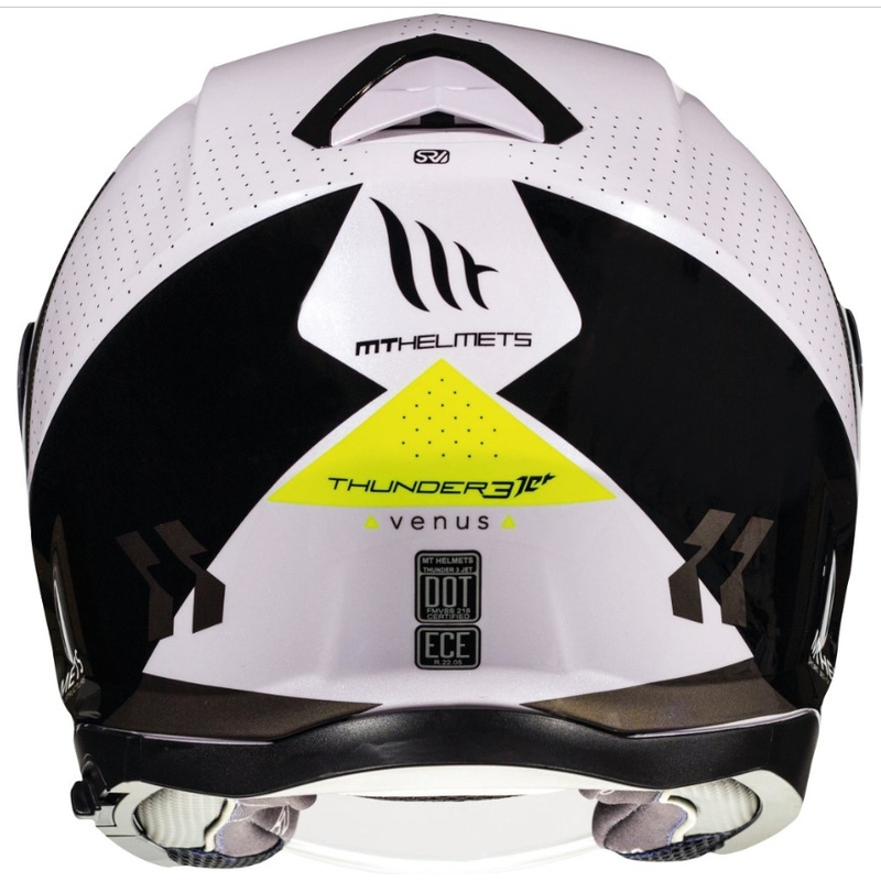 Offener Motorradhelm MT Thunder 3 SV Venus schwarz-weiß-fluo gelb - Klasse II