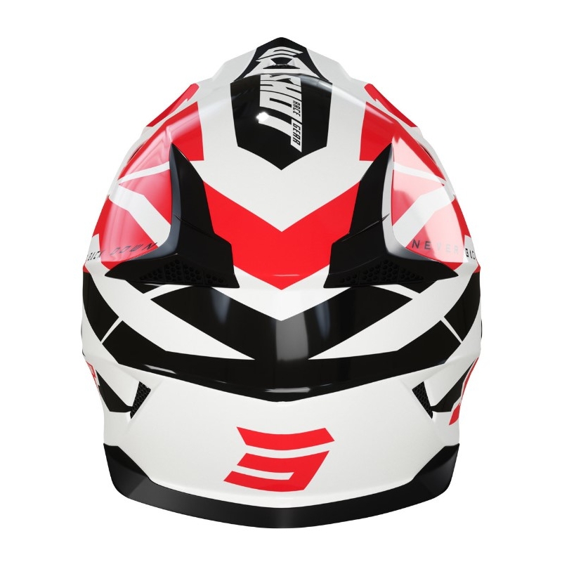 Kinder-Motocross-Helm Shot Pulse Kid Revenge schwarz-weiß-rot