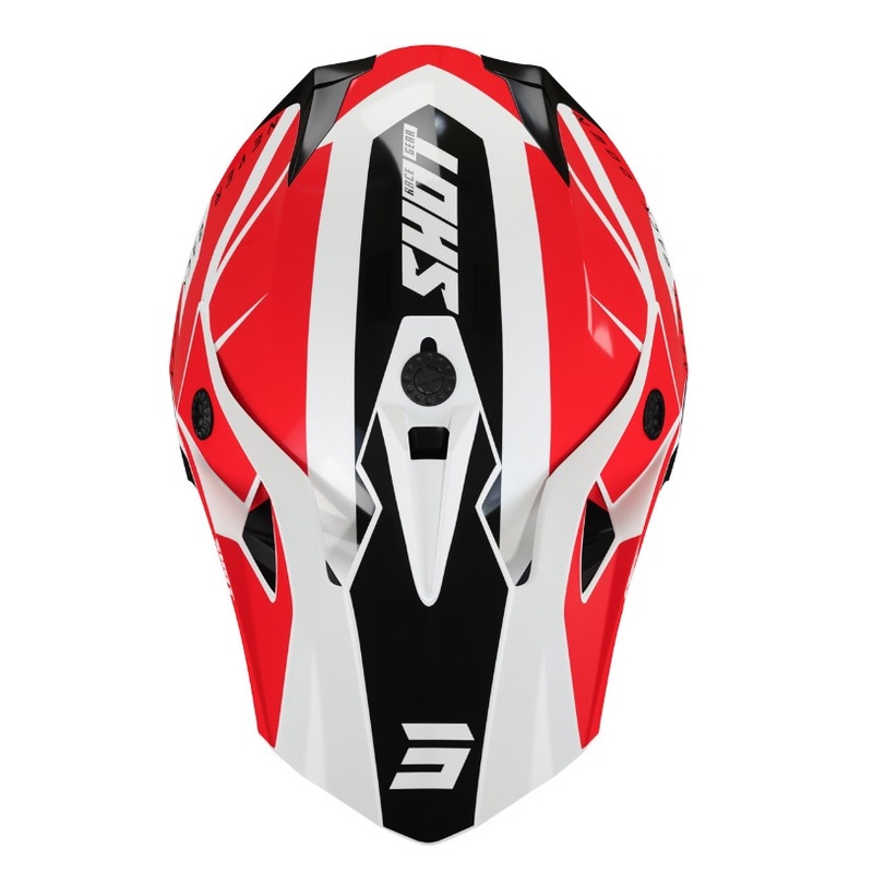 Kinder-Motocross-Helm Shot Pulse Kid Revenge schwarz-weiß-rot