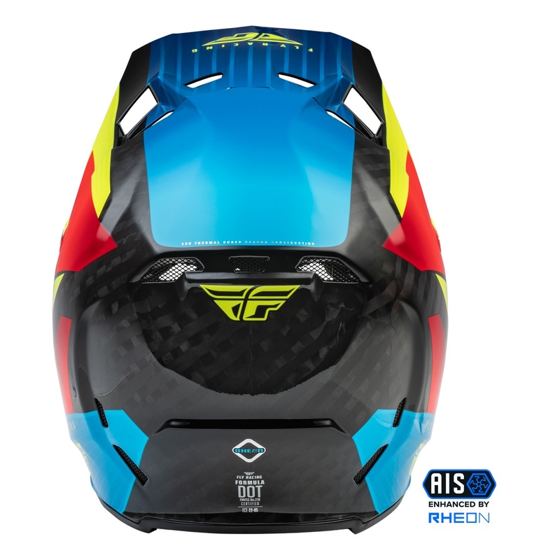 Motocross Helm FLY Racing Formula Carbon Prime fluo gelb-blau-rot
