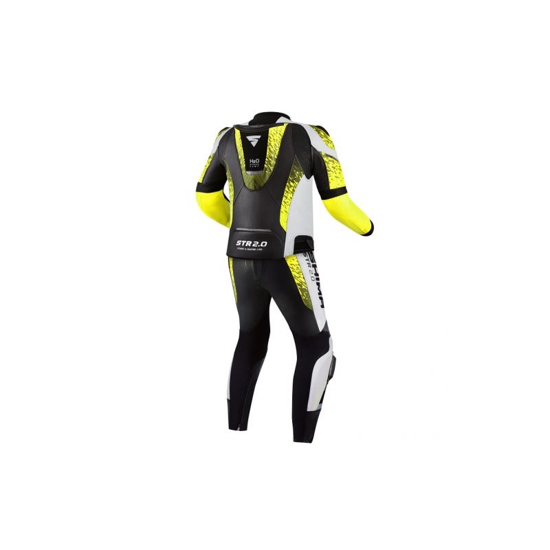 Motorradkombi Shima STR 2.0 schwarz-weiß-fluogelb
