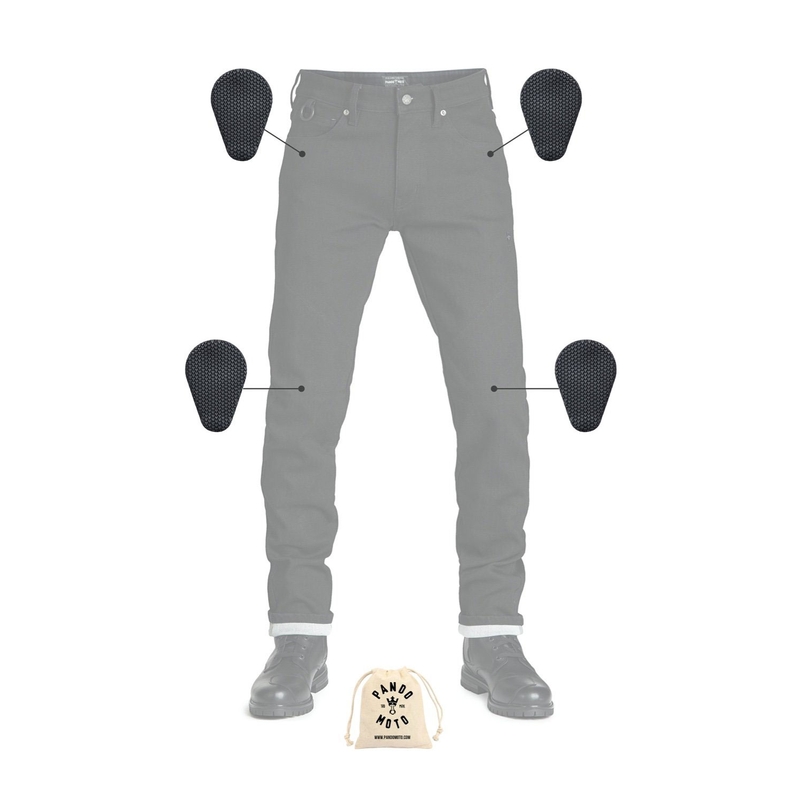 Motorradjeans PANDO MOTO Steel Schwarz 02 schwarz Ausverkauf