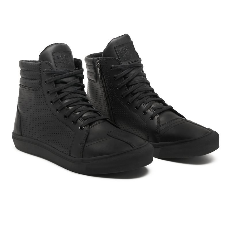 Leder Motorradstiefel BROGER California schwarz perforiert