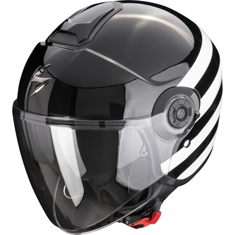 Offener Helm Scorpion EXO-CITY II Bee schwarz und weiß Ausverkauf