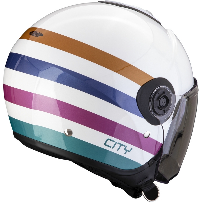 Offener Helm Skorpion EXO-CITY II Bee weiß-grün-gold