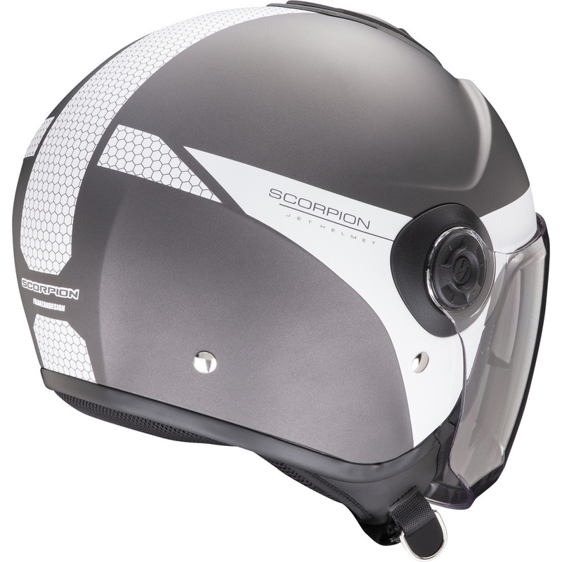 Offener Helm Skorpion EXO-CITY II Kurz silber-weiß matt