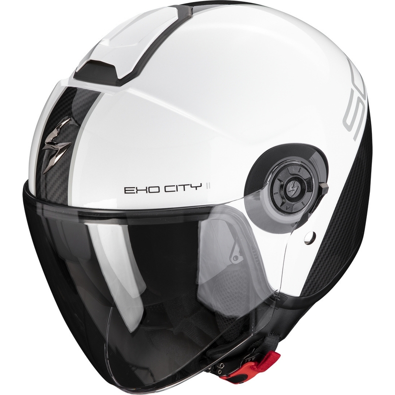 Offener Helm Scorpion EXO-CITY II Carbo weiß-schwarz