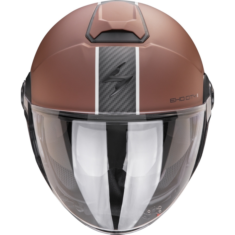 Offener Helm Scorpion EXO-CITY II Carbo braun-schwarz matt Ausverkauf