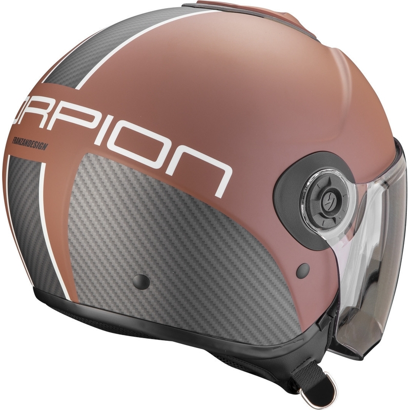Offener Helm Scorpion EXO-CITY II Carbo braun-schwarz matt Ausverkauf