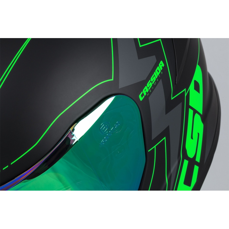 Integral Motorradhelm Cassida Integral GT 2.1 Flash schwarz-fluo grün-grau