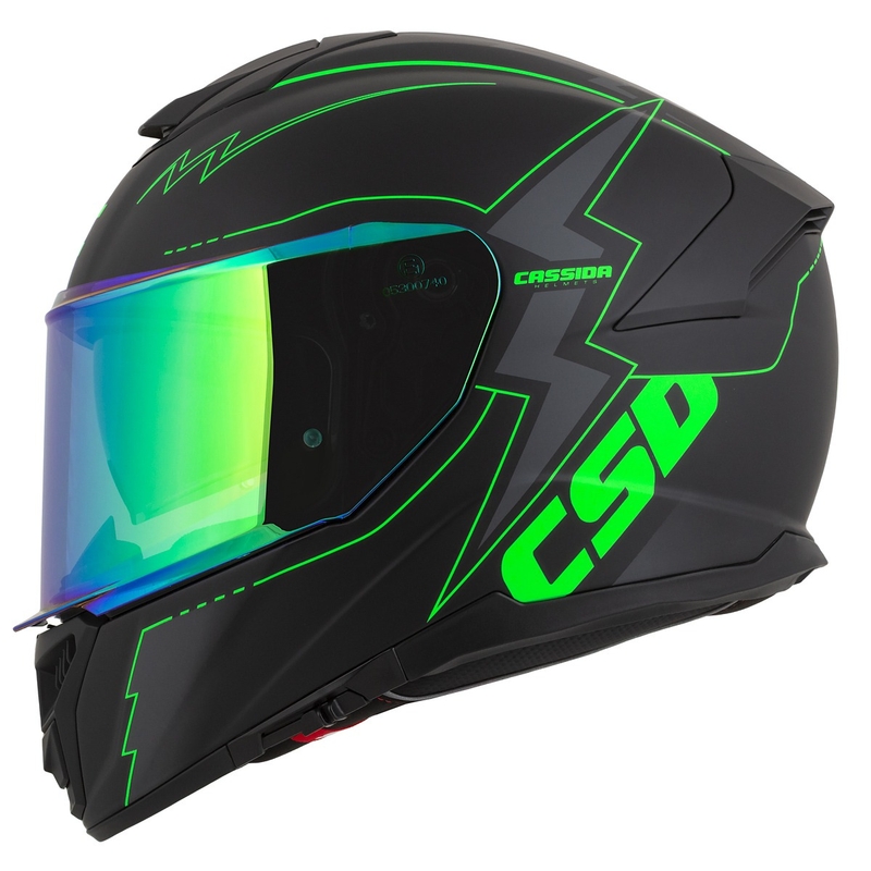 Integral Motorradhelm Cassida Integral GT 2.1 Flash schwarz-fluo grün-grau