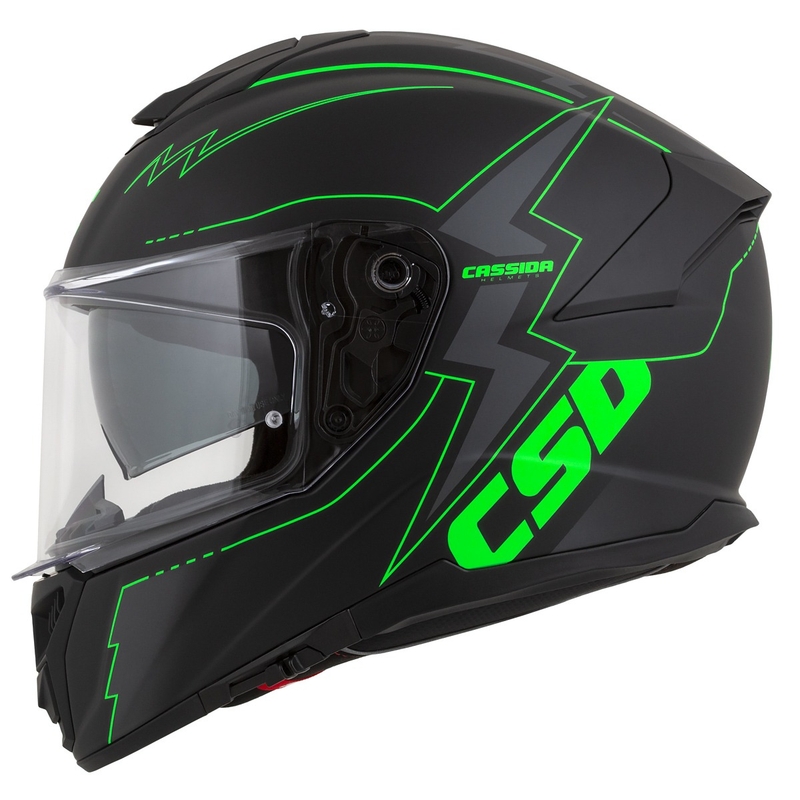 Integral Motorradhelm Cassida Integral GT 2.1 Flash schwarz-fluo grün-grau