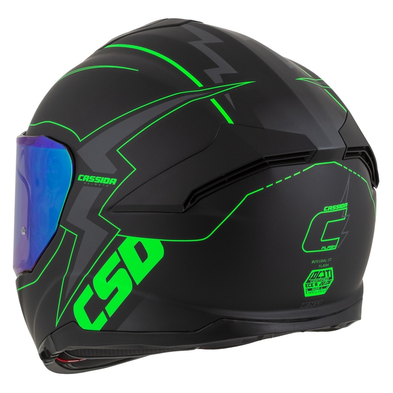 Integral Motorradhelm Cassida Integral GT 2.1 Flash schwarz-fluo grün-grau