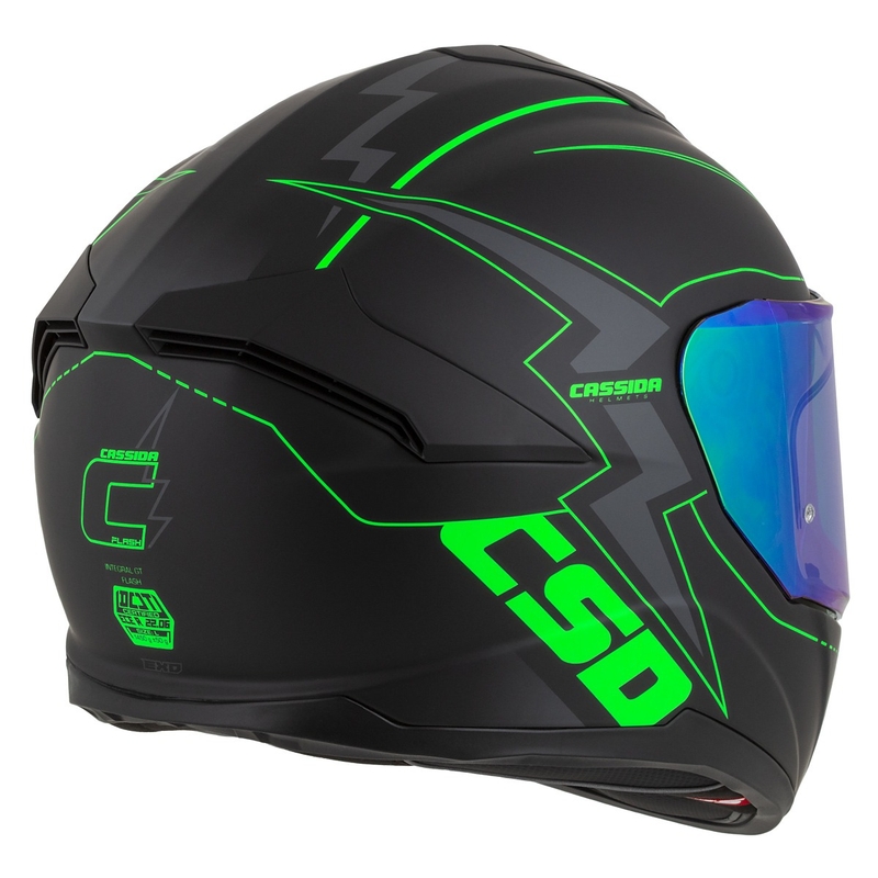 Integral Motorradhelm Cassida Integral GT 2.1 Flash schwarz-fluo grün-grau