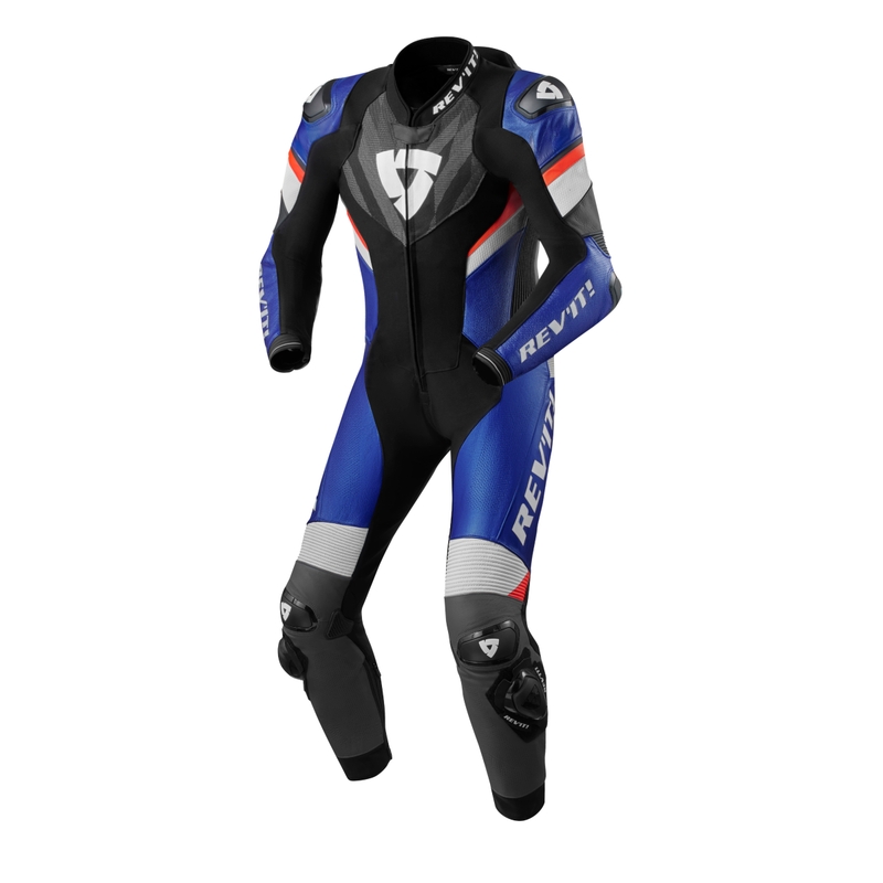 Revit Hyperspeed 2 einteiliger Motorradanzug schwarz und blau Ausverkauf
