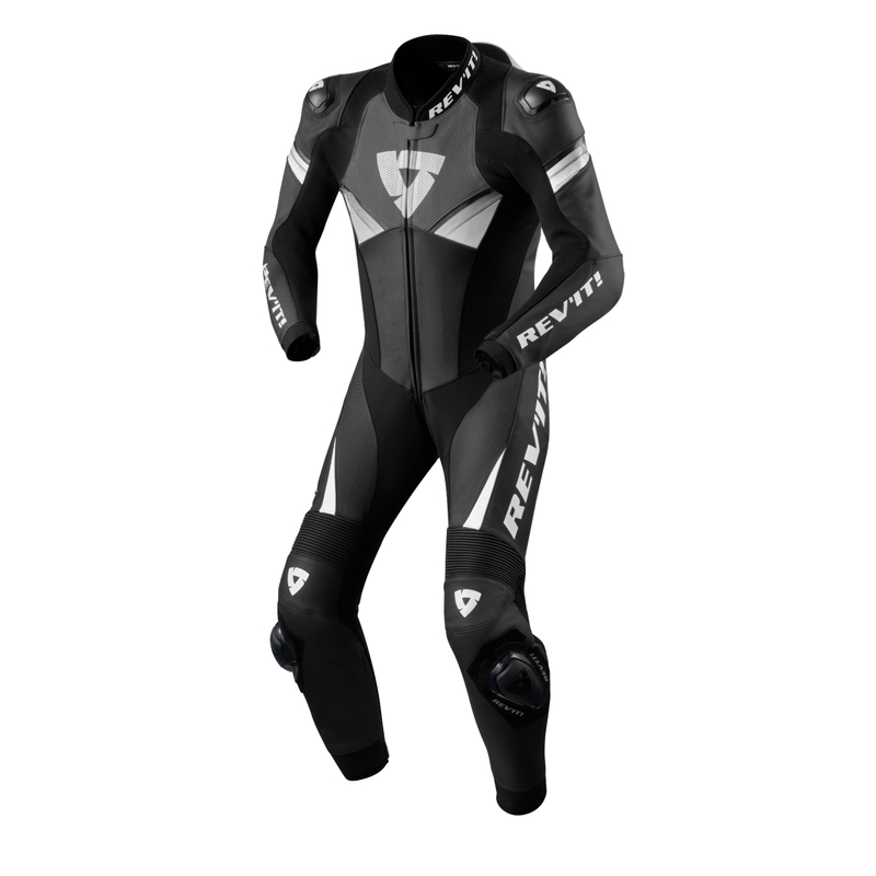 Einteiliger Motorradanzug Revit Argon 2 schwarz-weiß