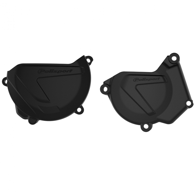 Clutch and ignition cover protector kit POLISPORT schwarz für YAMAHA YZ 250 2005-2026
