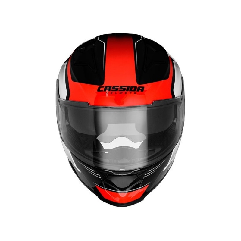 Cassida Apex Fusion schwarz-weiß-fluorrot Motorradhelm - II. Qualität