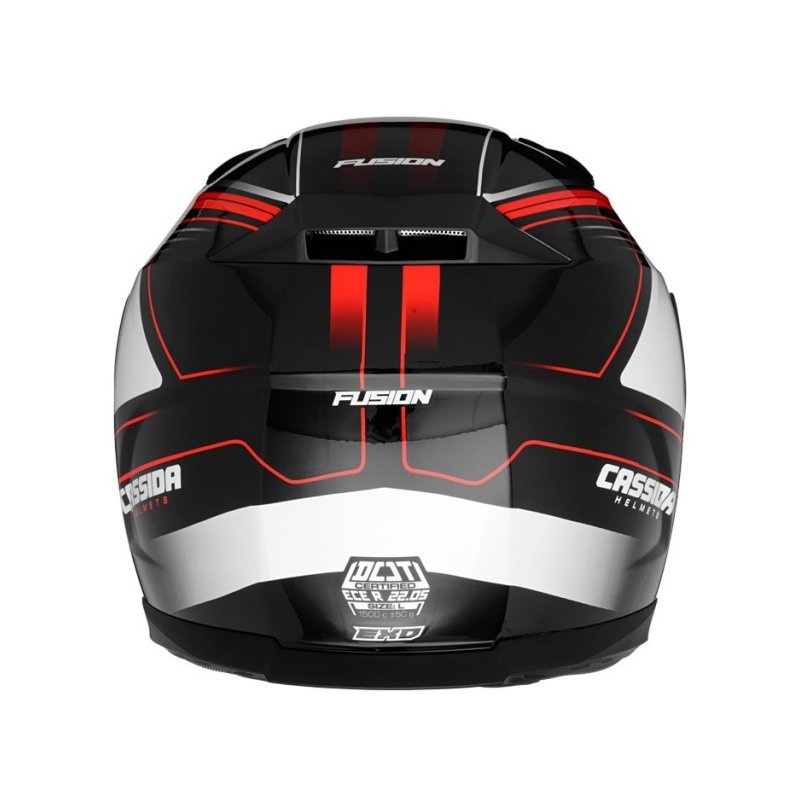 Cassida Apex Fusion schwarz-weiß-fluorrot Motorradhelm - II. Qualität
