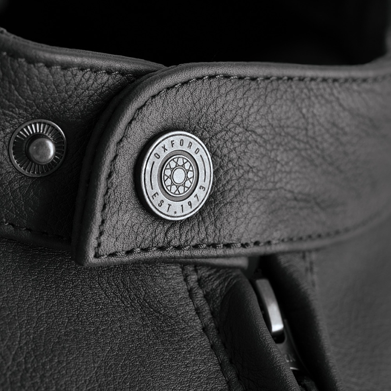 Oxford Walton Schwarze Motorradjacke aus Leder