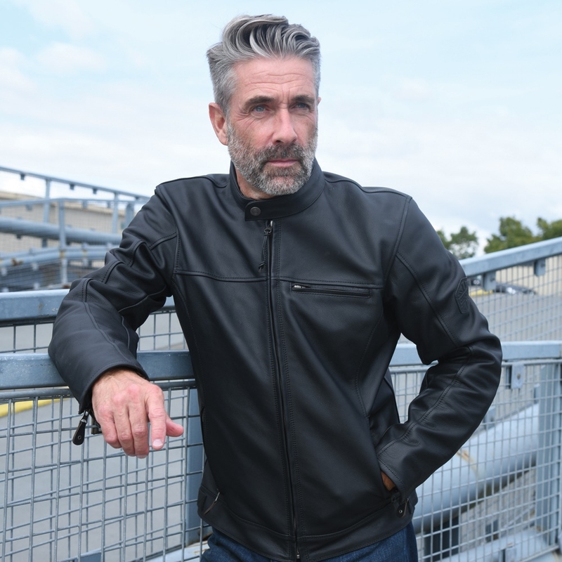 Oxford Walton Schwarze Motorradjacke aus Leder