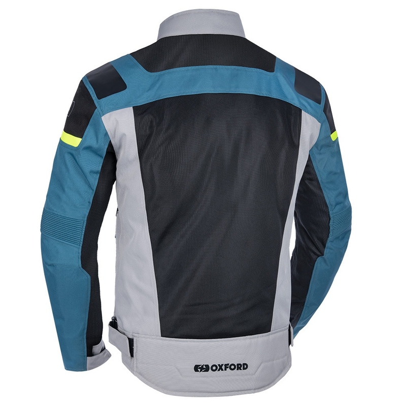 Oxford Dakar D2D Air silber-blau-fluorgelbe Motorradjacke