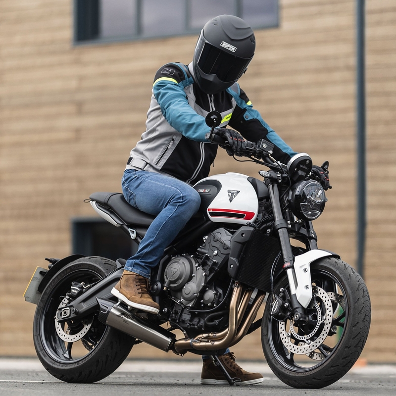 Oxford Dakar D2D Air silber-blau-fluorgelbe Motorradjacke