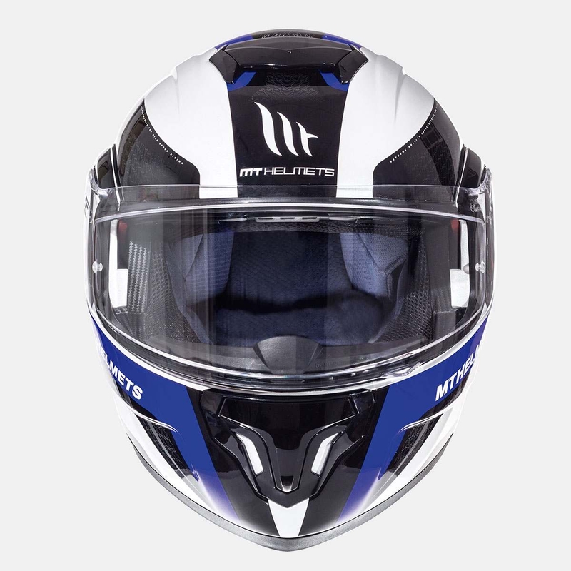 MT Atom Tarmac Motorradhelm weiß-schwarz-blau - II. Qualität