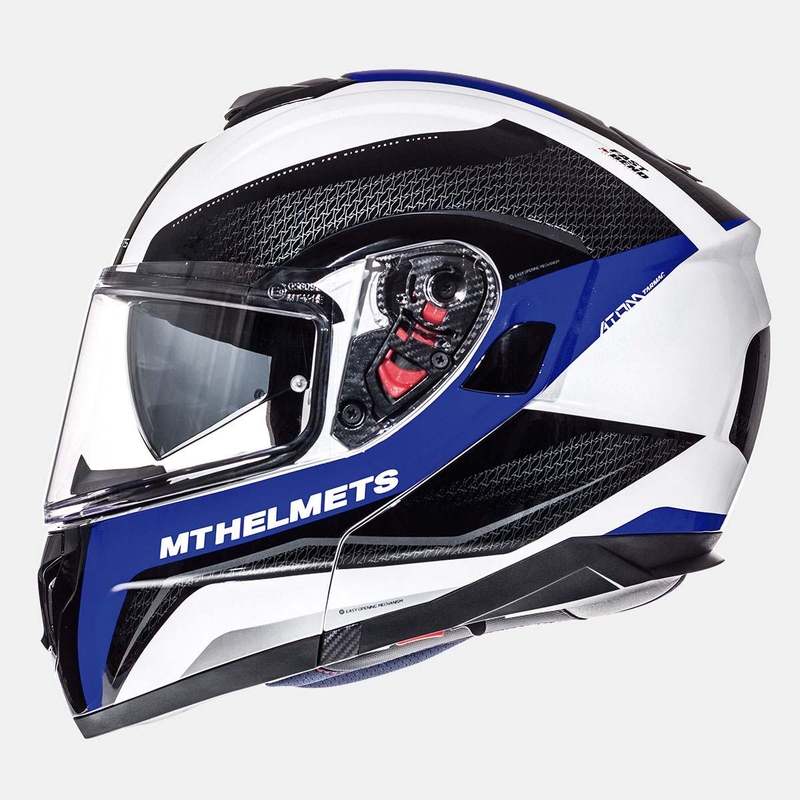 MT Atom Tarmac Motorradhelm weiß-schwarz-blau - II. Qualität