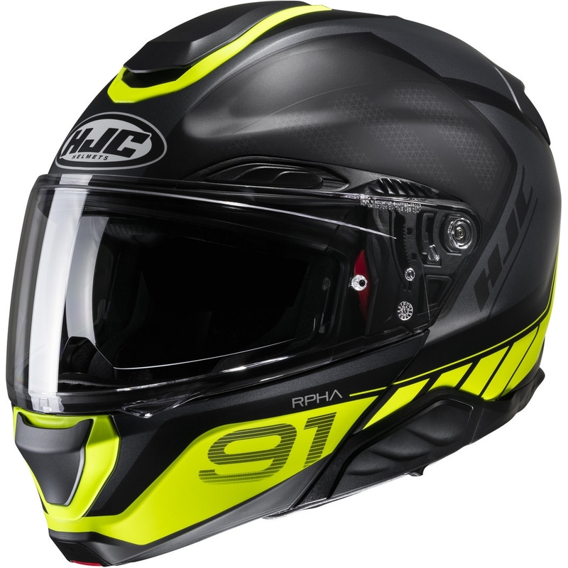 Klapphelm Motorrad HJC RPHA 91 Rafino MC3HSF schwarz-fluo gelb