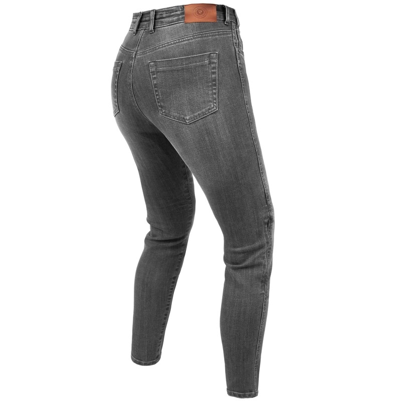 Damen Rebelhorn Classic III SK grau gewaschene Motorradjeans Ausverkauf