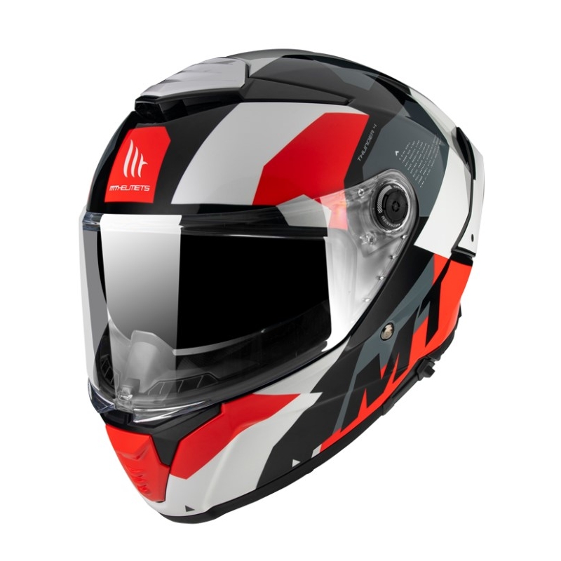 MT Thunder 4 SV Fade Integral Motorradhelm weiß-grau-rot